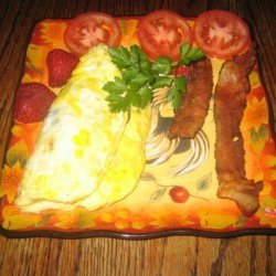 Fresh Spinach Tomato and Bacon Omelet