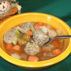 Cabbage,Carrot & Meatball Soup
