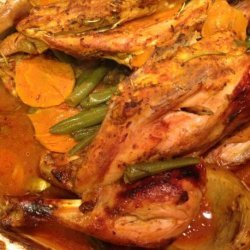 Oven Baked Whole Chicken and Vegetables