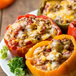 Slow Cooker  Stuffed Bell Peppers (For 2)