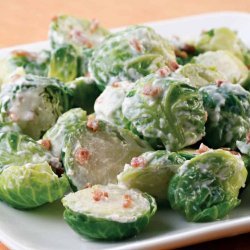 Brussels Sprouts with Bacon-Horseradish Cream