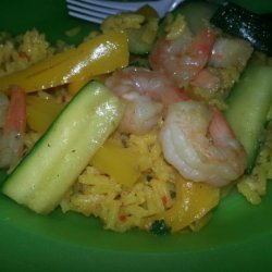 Shrimp and Peppers W/Yellow Rice