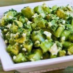 Cucumber and Avocado Salad  With Lime, Mint, and Feta