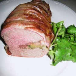 Bacon Wrapped Beef Tenderloin With Herb Stuffing