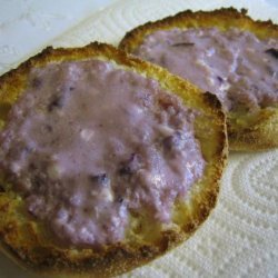 Cottage Cheese Jam on an English Muffin