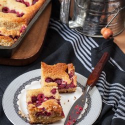 Raspberry Marzipan Coffee Cake