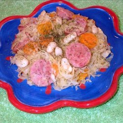 Kielbasa With Sauerkraut, Carrots, White Beans and Dill