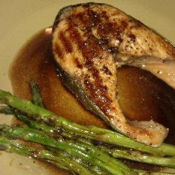 Grilled Salmon and Asparagus With Balsamic Butter