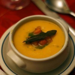 Roasted Butternut Sqaush Soup With Sage Oil