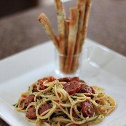 Fried Spaghetti With Sausage