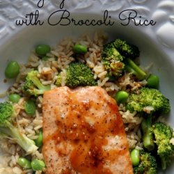Glazed Salmon With Broccoli Rice