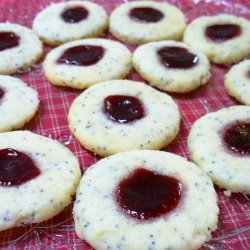 Raspberry Topped Poppy Seed Cookies