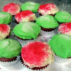 Festive Deep Red Velvet Christmas Cupcakes