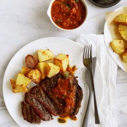 Neil Perry's Steak  With Tomato & Onion Salsa