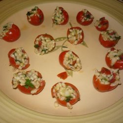 Stuffed Cherry Tomatoes With Minted Barley Cucumber Salad