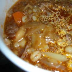 Caribbean Beef Barley Soup With Vegetables