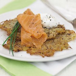 Hash Browns With Mustard and Smoked Salmon