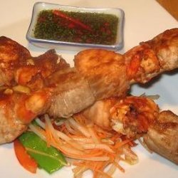 Marinated Seafood Skewers With a Dipping Sauce
