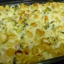 Baked Shells and Broccoli With Ham and Cheesy-Creamy Cauliflower