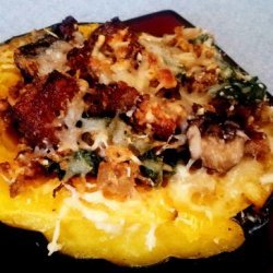 Sage,sausage and Spinach Stuffed Acorn Squash