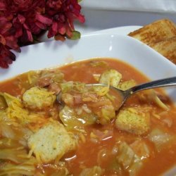 Creole Rice, Sausage,  and Cabbage Soup