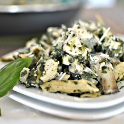 Chicken with Pasta, Spinach and Mushrooms