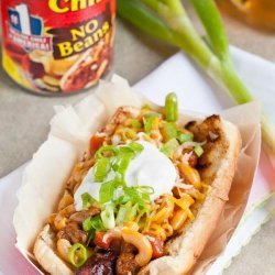 Chili Mac with Hot Dogs