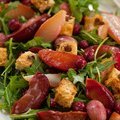 Arugula and Roasted Fruit Salad with Panettone Croutons (Giada De Laurentiis)