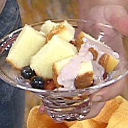 Cake and Berries with Melted Ice Cream Sauce (Rachael Ray)