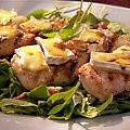 Grilled Chicken with Brie and Baby Spinach Salad
