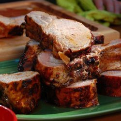 Grilled Rack of Pork with Sherry Vinegar BBQ Sauce (Bobby Flay)