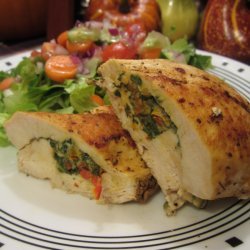 Spinach, Tomato and Cheese Stuffed Chicken Breasts