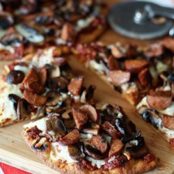 Pizza with Mushrooms and Tomatoes Recipe