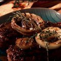 Grilled Steak and Vidalia Onions with Mustard-Worcestershire Vinaigrette (Bobby Flay)