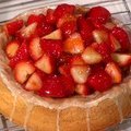 Lemon Sponge Cake with Glazed Strawberries