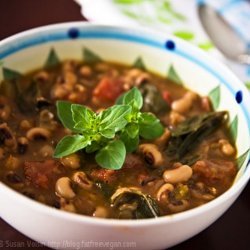 Spicy Collard and Black Eyed Pea Soup