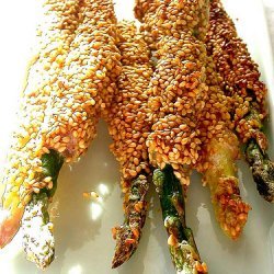 Baked Asparagus With Sesame