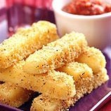 Oven-fried Mozzarella Sticks