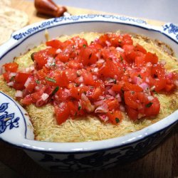 Asiago Artichoke Dip With Tomato Vinaigrette