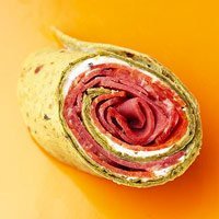 Party Wraps With Cream Cheese And Salami