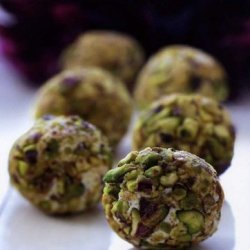 Pistachio-dusted Date And Chevre Truffles