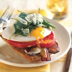 Open-Face Bacon-and-Egg Sandwiches with Arugula