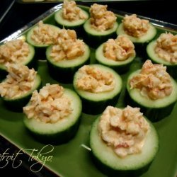Langostino Cocktail Salad In Cucumber Cups
