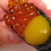 Tobiko Sushi With Quail Egg Yolk