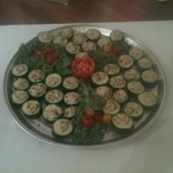 Cucumber Cups Filled With Salmon & Chive Cream...