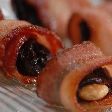 Almond-stuffed Bacon-wrapped Prunes