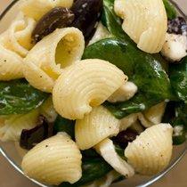 Pasta Salad With Spinach Olives And Mozzarella