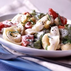 Tortellini Alfredo With Roasted Peppers
