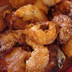 Honey Garlic  Shrimp With Sesame Seeds