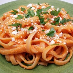 Pasta With Creamy Red Pepper-feta Sauce And Chicke...